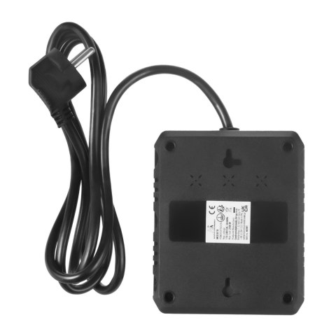 Listwa zasilająca Maclean, przedłużacz 2 gniazda + 3xUSB, 110-240V AC 50/60Hz, 2.1A max 2500W, 1.5m, czarna, MCE387 B