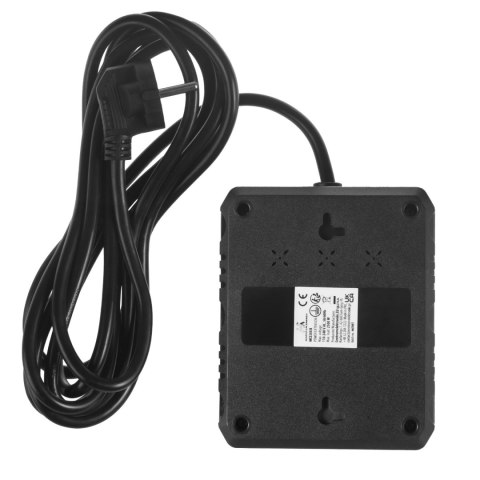Listwa zasilająca Maclean, przedłużacz 2 gniazda + 3xUSB, 110-240V AC 50/60Hz, 2.1A max 2500W, 3 m, czarna, MCE388 B