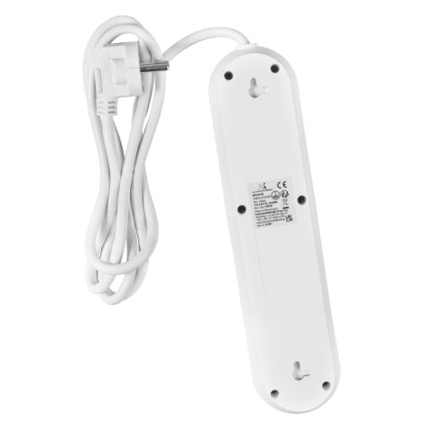 Listwa zasilająca Maclean, przedłużacz 3gniazda + 3xUSB, 110-240V AC 50/60Hz, 2.1A max 2500W, 1,5m, biała ,MCE394 W