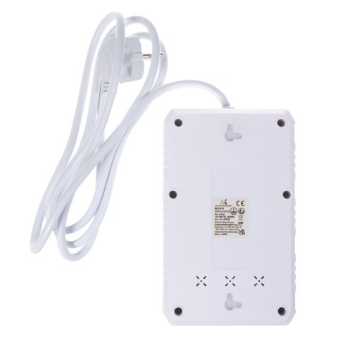 Listwa zasilająca Maclean, przedłużacz 4 gniazda + 3xUSB, 110-240V AC 50/60Hz, 2.1A max 2500W, 1,5m, biała,MCE392 W