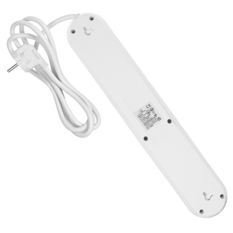 Listwa zasilająca Maclean, przedłużacz 5 gniazd + 3xUSB, 110-240V AC 50/60Hz, 2.1A max 2500W, 1,5m, biała ,MCE395 W