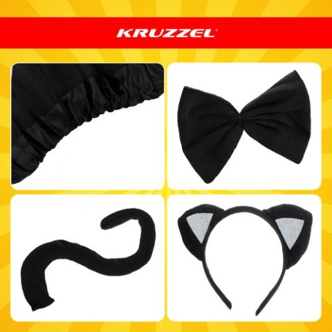 Strój kotka - czarny 4el. Kruzzel 26518