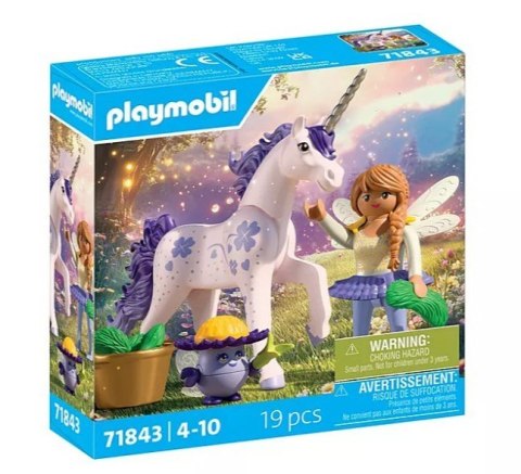 Zestaw z figurką princess magic 71843 jednorożec do kolekcjonowania lucky lavender z wróżką