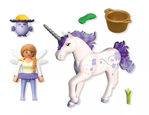 Zestaw z figurką princess magic 71843 jednorożec do kolekcjonowania lucky lavender z wróżką