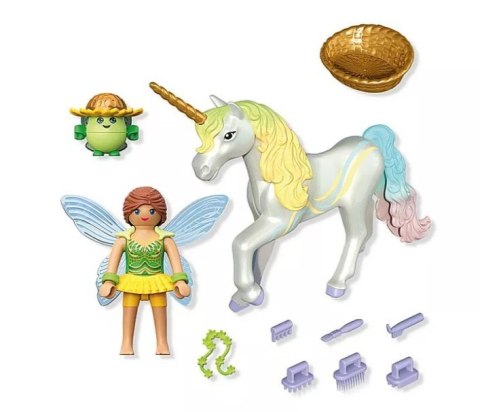Zestaw z figurkami princess magic 71840 jednorożec do kolekcjonowania rainbow flower z wróżką