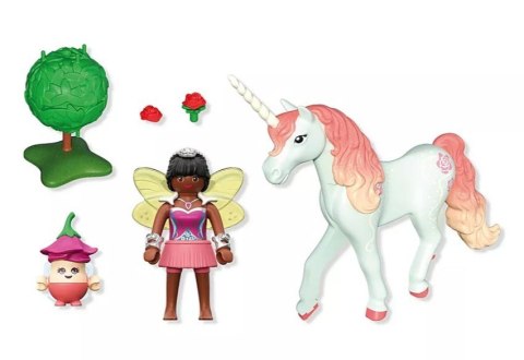 Zestaw z figurkami princess magic 71841 jednorożec do kolekcjonowania skyrose z wróżką