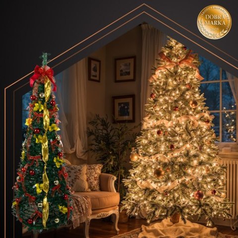 Choinka składana z ozdobami 1,8m Ruhhy 26757