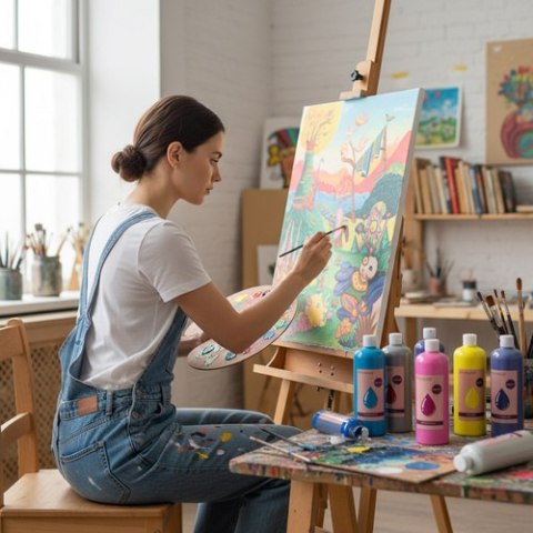 Farby plakatowe- zestaw 12szt x500ml Maaleo 26340