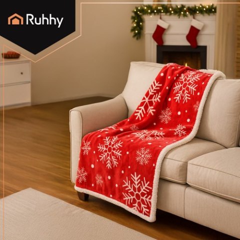 Koc świąteczny flanelowy 1,3x1,7m Ruhhy 26611