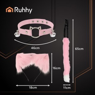 Strój kota/lisa 3el. różowy Ruhhy 26585