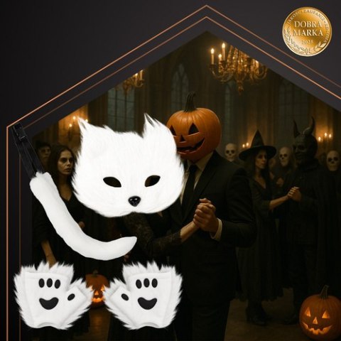 Strój kota/lisa 4el. biały Ruhhy 26249