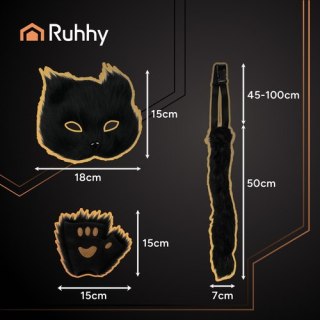 Strój kota/lisa 4el. czarny Ruhhy 26248