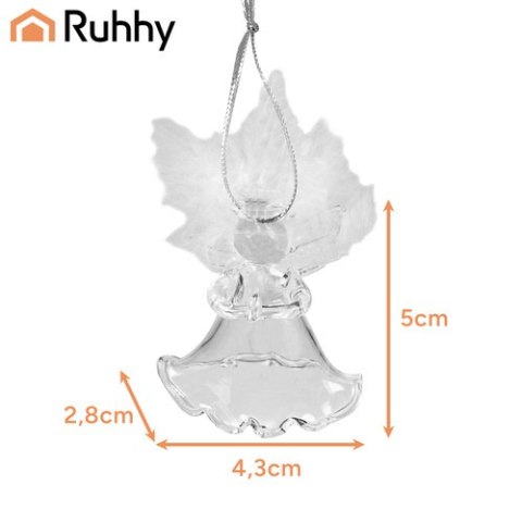 Bombki przezroczyste- aniołki 6szt. Ruhhy 22497