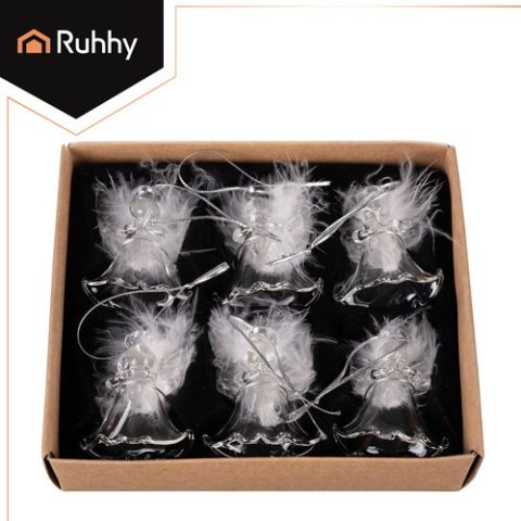 Bombki przezroczyste- aniołki 6szt. Ruhhy 22497