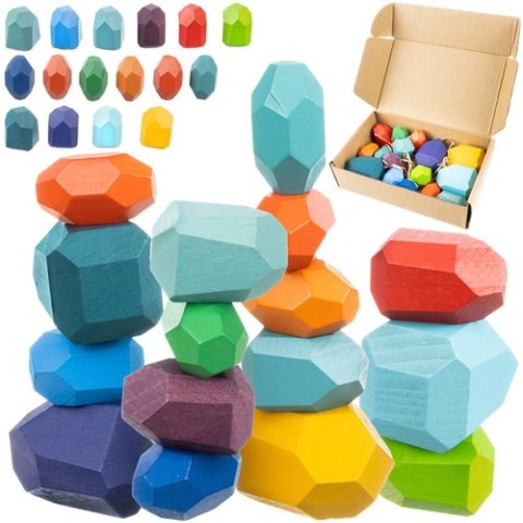 Kamienie/klocki drewniane - 16szt Kruzzel 26323