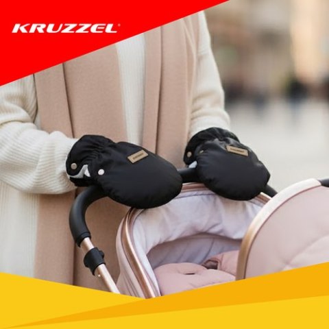Mufki podwójne do wózka - czarne Kruzzel 25814