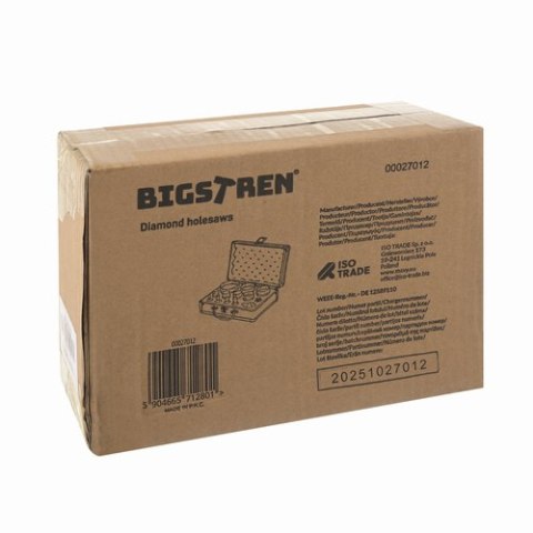 Otwornice diamentowe- zestaw 13szt. Bigstren 27012