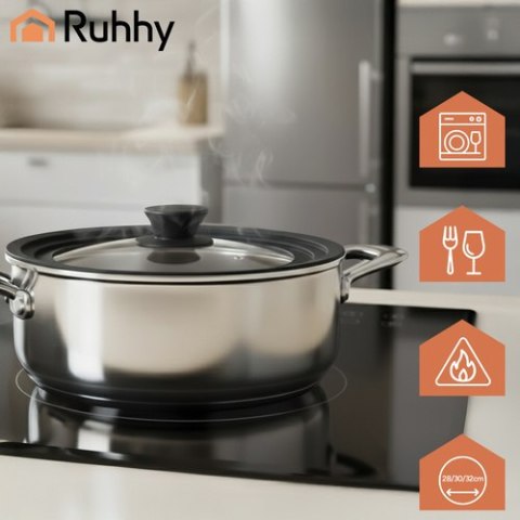 Pokrywka silikonowa 3 w 1 28/30/32cm Ruhhy 25561