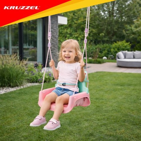 Huśtawka dla dzieci 3w1 pastelowa Kruzzel