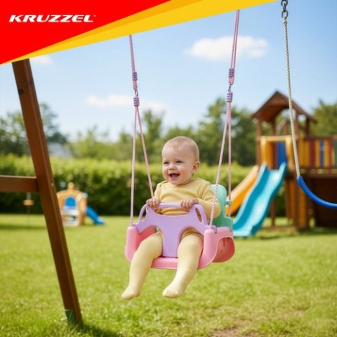 Huśtawka dla dzieci 3w1 pastelowa Kruzzel