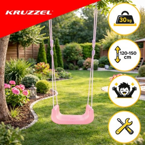 Huśtawka dla dzieci 3w1 pastelowa Kruzzel