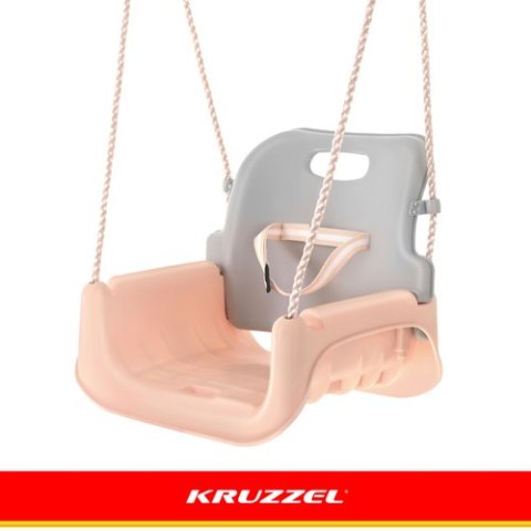 Huśtawka dla dzieci 3w1 szaro-beżowa Kruzzel