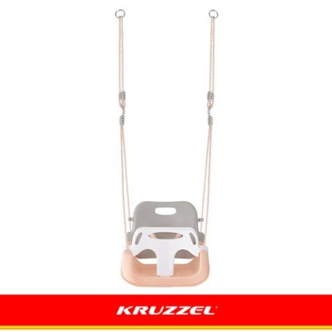 Huśtawka dla dzieci 3w1 szaro-beżowa Kruzzel