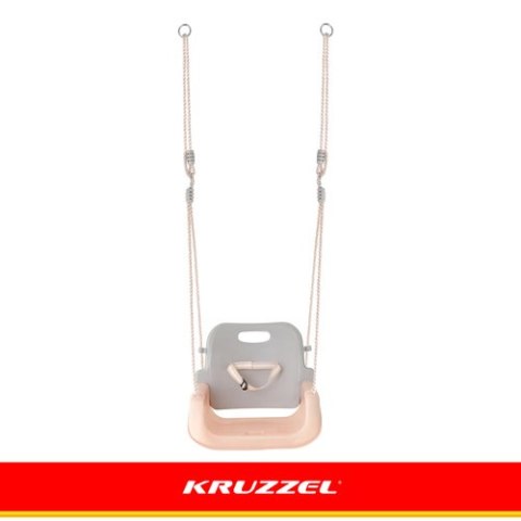 Huśtawka dla dzieci 3w1 szaro-beżowa Kruzzel