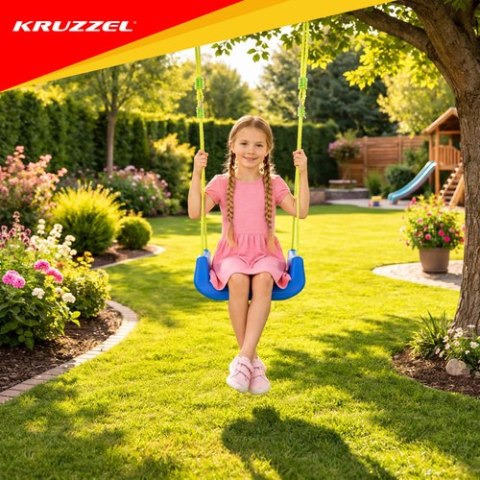 Huśtawka dla dzieci 3w1 zielono-niebieska Kruzzel