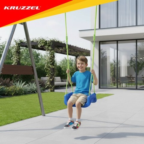 Huśtawka dla dzieci 3w1 zielono-niebieska Kruzzel