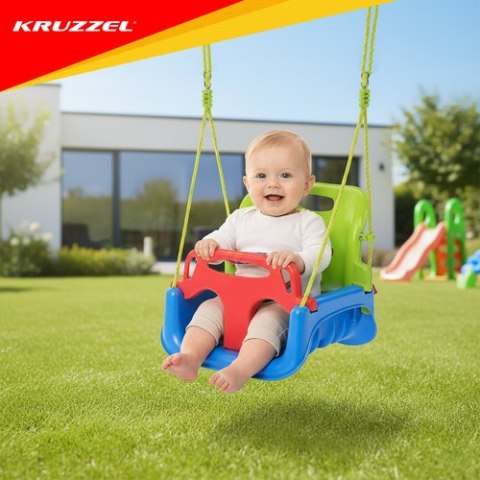 Huśtawka dla dzieci 3w1 zielono-niebieska Kruzzel