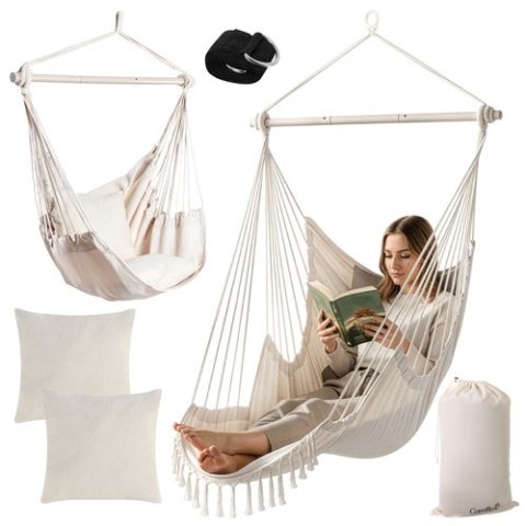 Huśtawka - fotel wiszący 210cm beżowy Gardlov