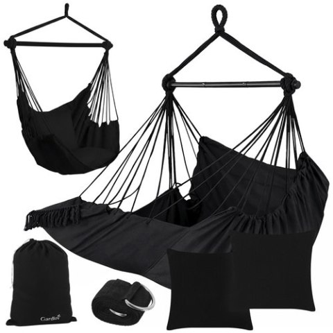 Huśtawka - fotel wiszący 210cm czarny Gardlov