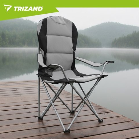 Krzesło wędkarskie czarno-szare Trizand