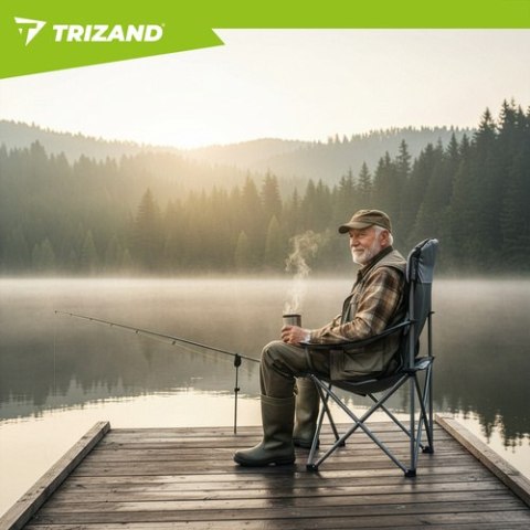 Krzesło wędkarskie czarno-szare Trizand