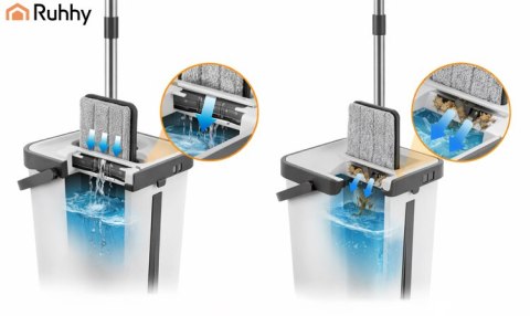 Mop dwukomorowy 11L z nakładkami Ruhhy 27232