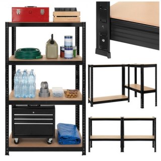 Regał magazynowy - czarny 150x75x30 Bigstren