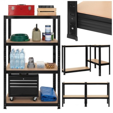 Regał magazynowy - czarny 150x75x30 Bigstren