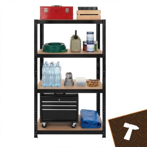 Regał magazynowy - czarny 150x75x30 Bigstren