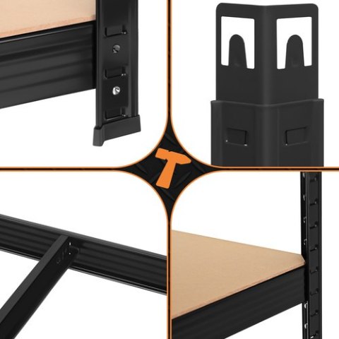 Regał magazynowy - czarny 150x75x30 Bigstren