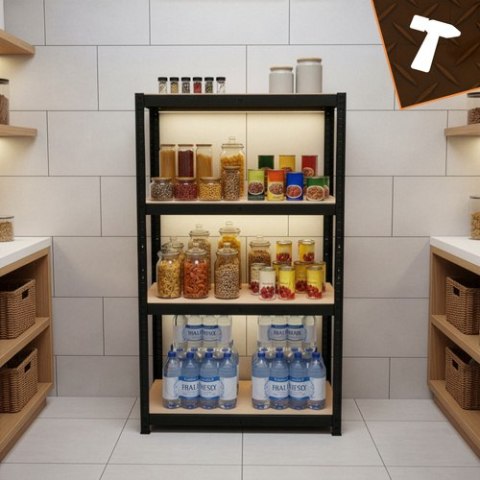 Regał magazynowy - czarny 150x75x30 Bigstren