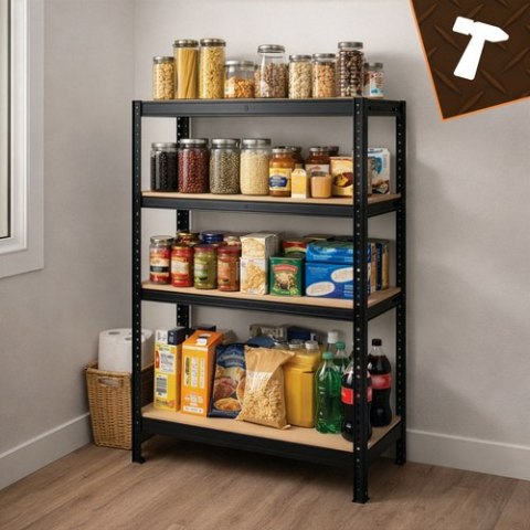 Regał magazynowy - czarny 150x75x30 Bigstren