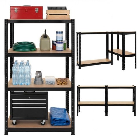 Regał magazynowy - czarny 150x75x30 Bigstren