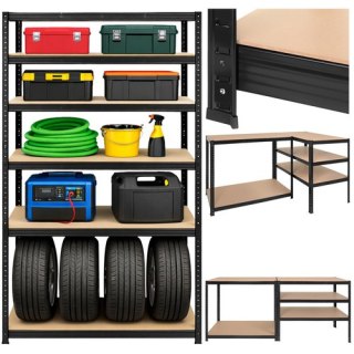 Regał magazynowy - czarny 180x100x60 Bigstren