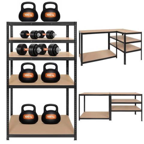 Regał magazynowy - czarny 180x100x60 Bigstren