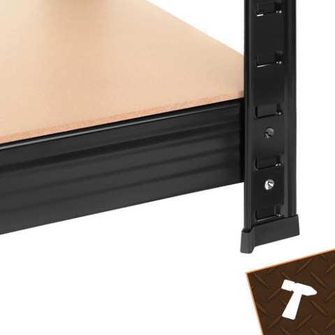 Regał magazynowy - czarny 180x90x40 Bigstren