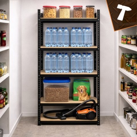 Regał magazynowy - czarny 180x90x40 Bigstren