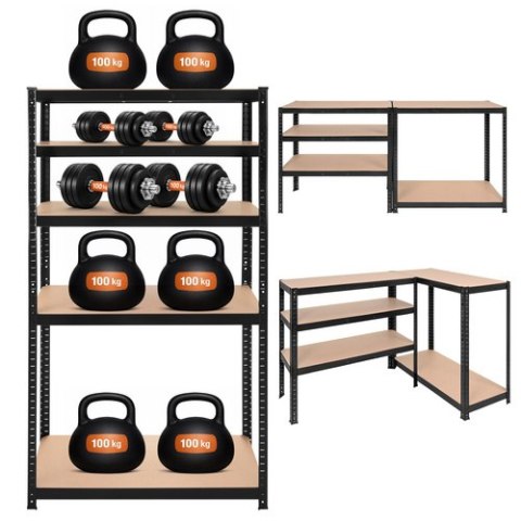 Regał magazynowy - czarny 180x90x40 Bigstren