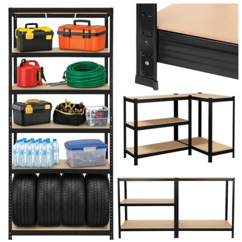 Regał magazynowy - czarny 220x100x45 Bigstren