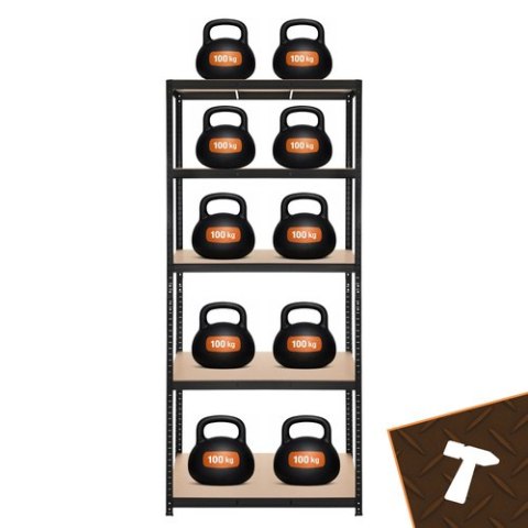 Regał magazynowy - czarny 220x100x45 Bigstren